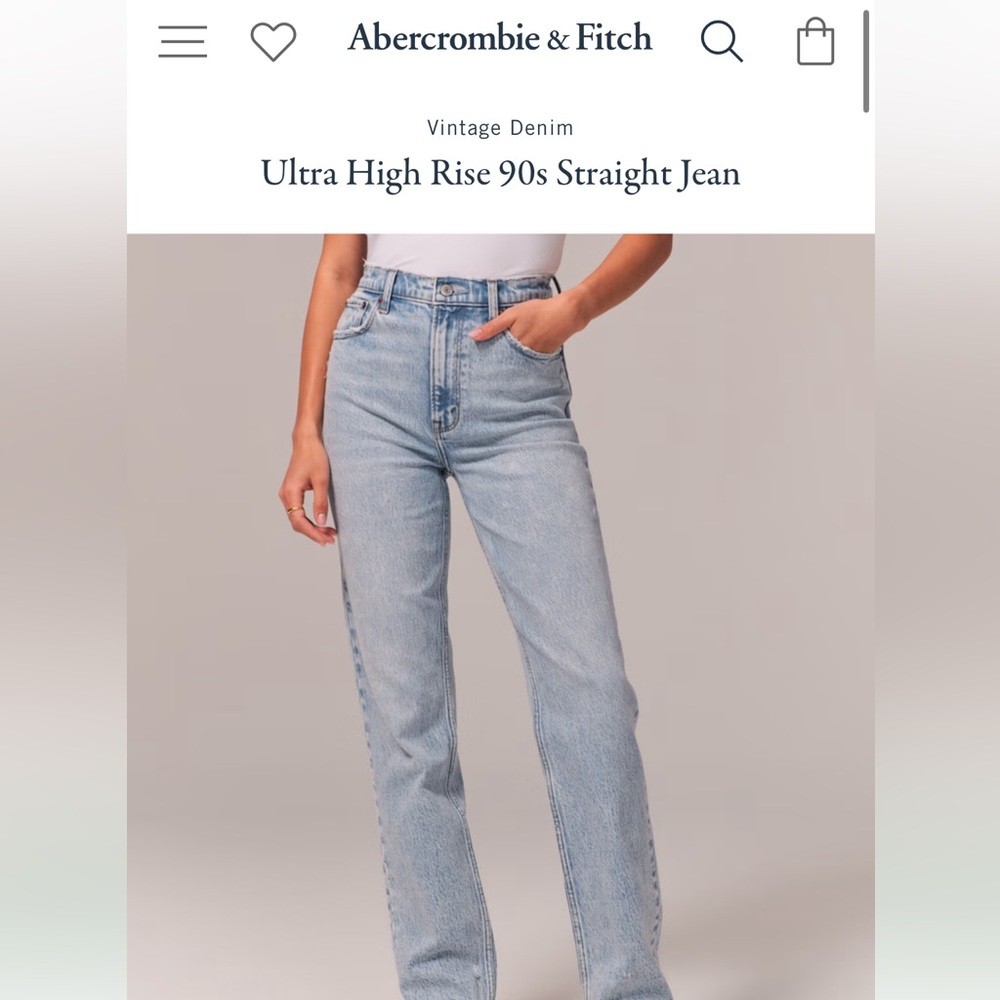 Abercrombie 90s slim straight Ultra high rise jeans